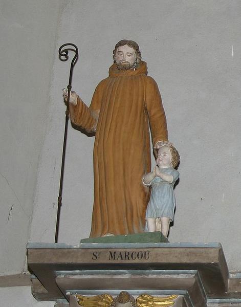 statue : saint Marcou, vue générale - © Ministère de la Culture (France), Conservation des antiquités et des objets d'art du Loir-et-Cher, tous droits réservés 