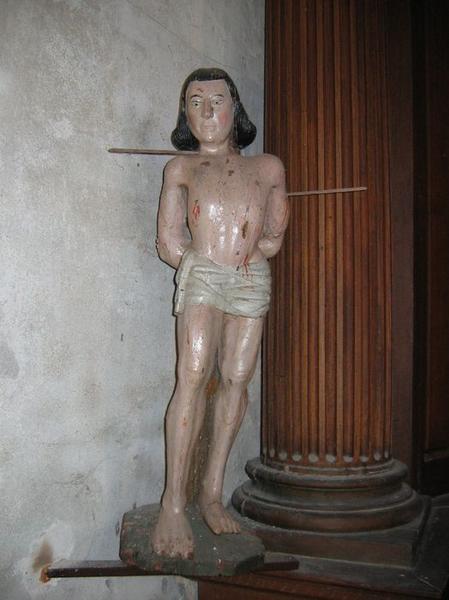 statue : Saint Sébastien, vue générale - © Ministère de la Culture (France), Conservation des antiquités et des objets d'art du Loir-et-Cher, tous droits réservés 