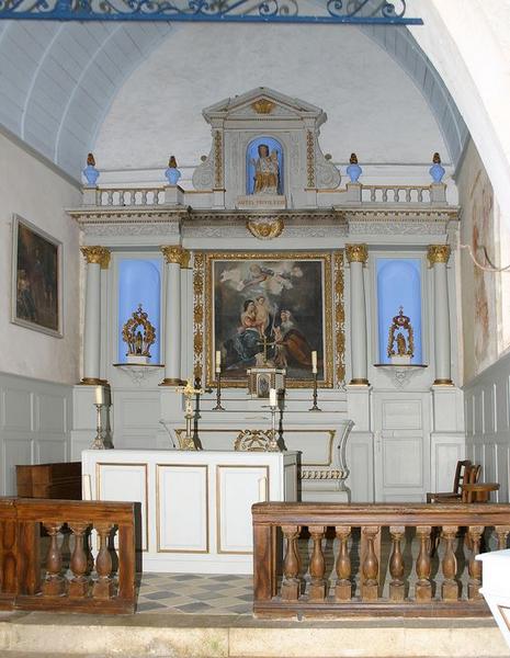 retable du maître-autel, tableau : Sainte Famille, vue générale - © Ministère de la Culture (France), Conservation des antiquités et des objets d'art du Loir-et-Cher – Tous droits réservés 