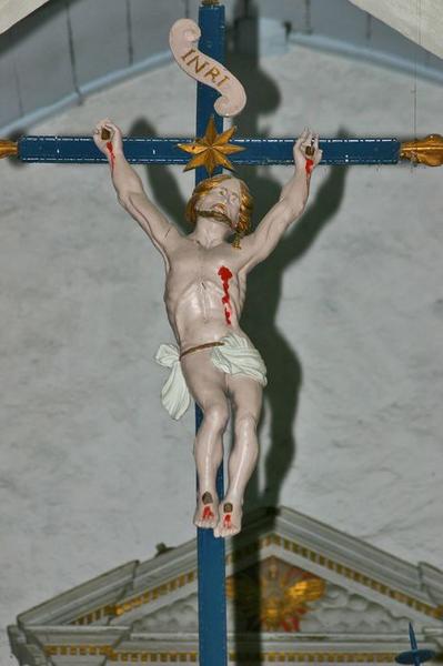 statue : Christ en croix, vue générale - © Ministère de la Culture (France), Conservation des antiquités et des objets d'art du Loir-et-Cher, tous droits réservés 