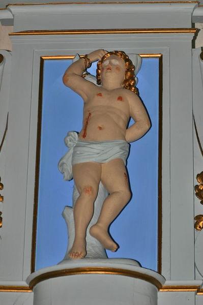 statue : Saint Sébastien, vue générale - © Ministère de la Culture (France), Conservation des antiquités et des objets d'art du Loir-et-Cher, tous droits réservés 