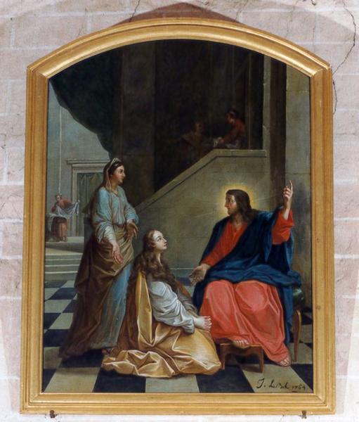 Tableau : Hospitalité de Marthe et Marie-Madeleine