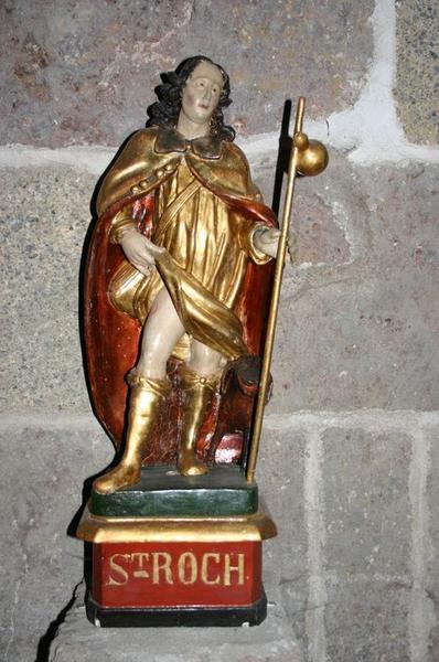 statue : saint Roch, vue générale - © Ministère de la Culture (France), Conservation des antiquités et objets d'art de Haute-Loire, tous droits réservés