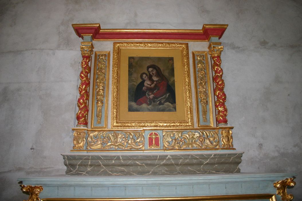 Toile du retable du maître-autel : Vierge à l'Enfant