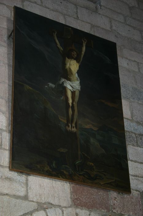 tableau : Christ en croix (le) - © Ministère de la Culture (France), Conservation des antiquités et des objets d’art de Haute-Loire, tous droits réservés