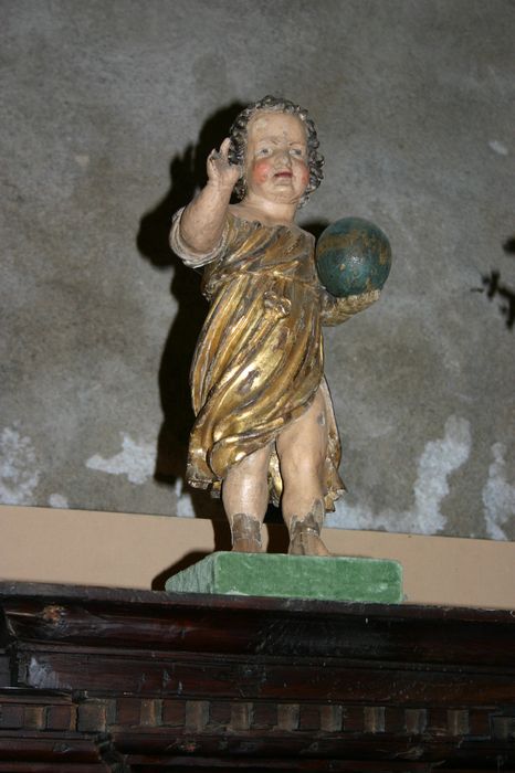 statue (statuette) : Enfant Jésus tenant le globe