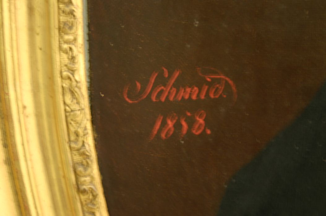 tableau et son cadre :  Portrait de femme, détail
