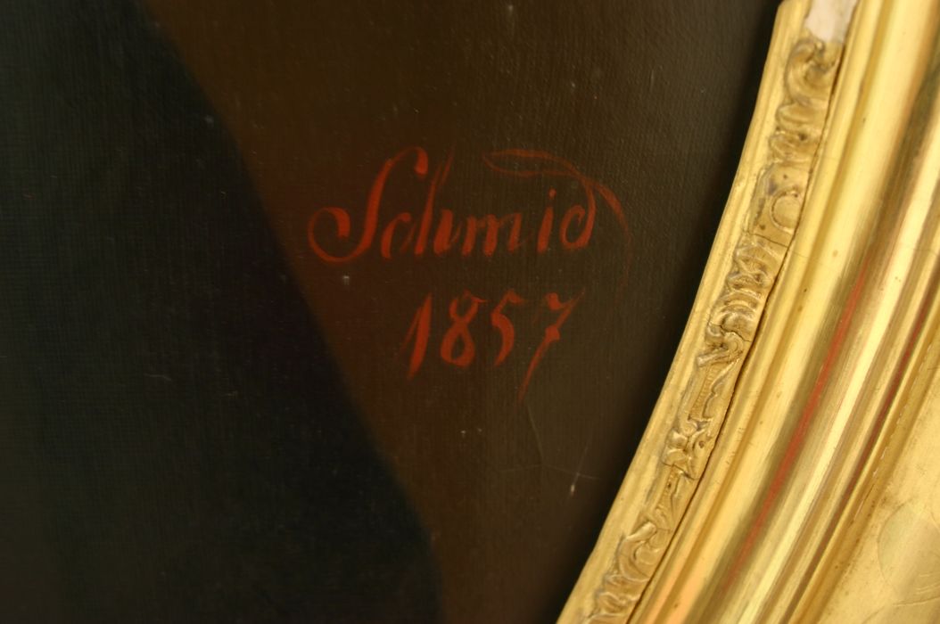 tableau et son cadre : Portrait d'homme, détail