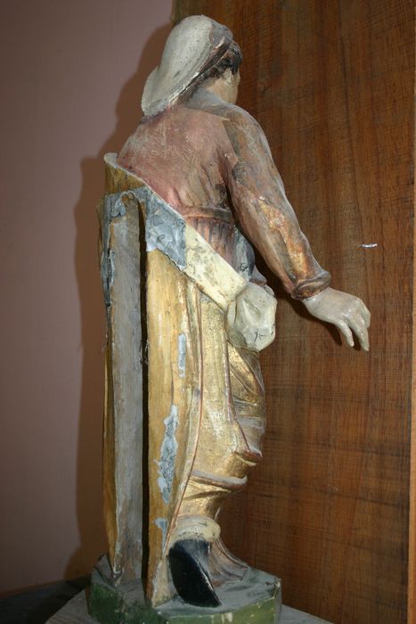 statue : Vierge à l'Enfant, revers, vue générale