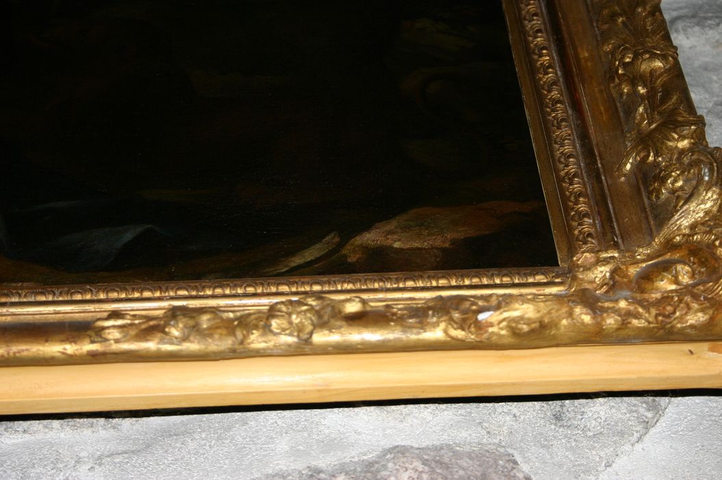 tableau : Daniel dans la fosse aux lions, détail du cadre