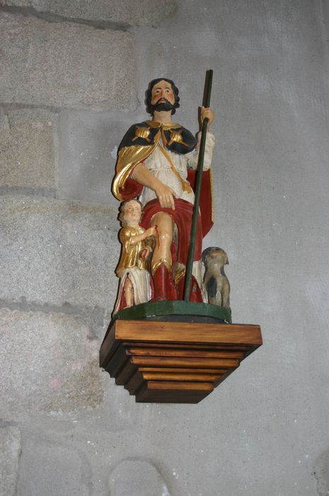 Groupe sculpté : Saint Roch, le chien et l'ange