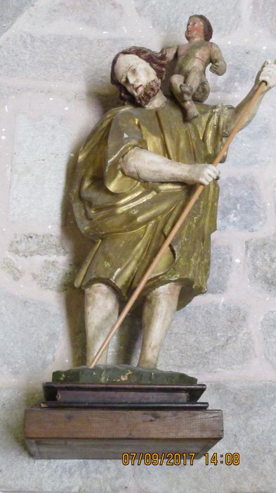 statue : Saint Christophe - © Ministère de la Culture (France), Conservation des antiquités et des objets d’art de Haute-Loire, tous droits réservés