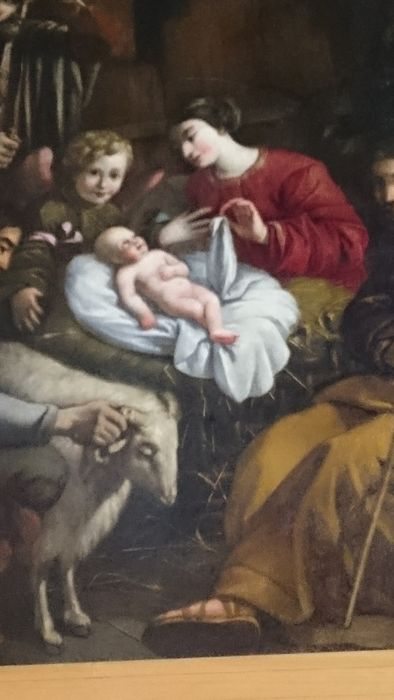 tableau : Adoration des bergers, vue partielle