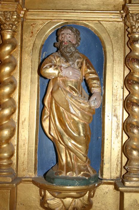 autel (maître-autel), détail d'une statuette du tabernacle