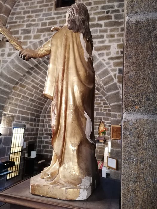 statue : Sainte martyr avec palme, profil gauche, vue générale