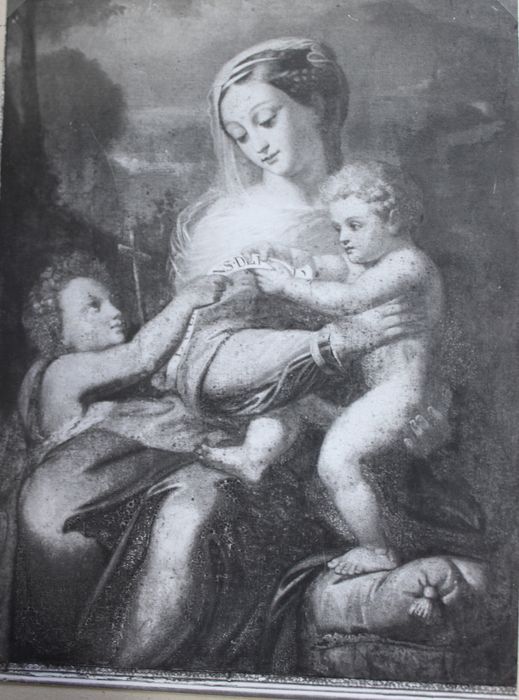 Tableau : La Vierge, l'enfant et saint Jean-Baptiste