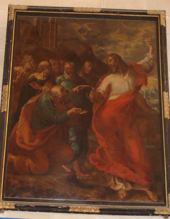 tableau : le Christ remettant les clés à Saint-Pierre