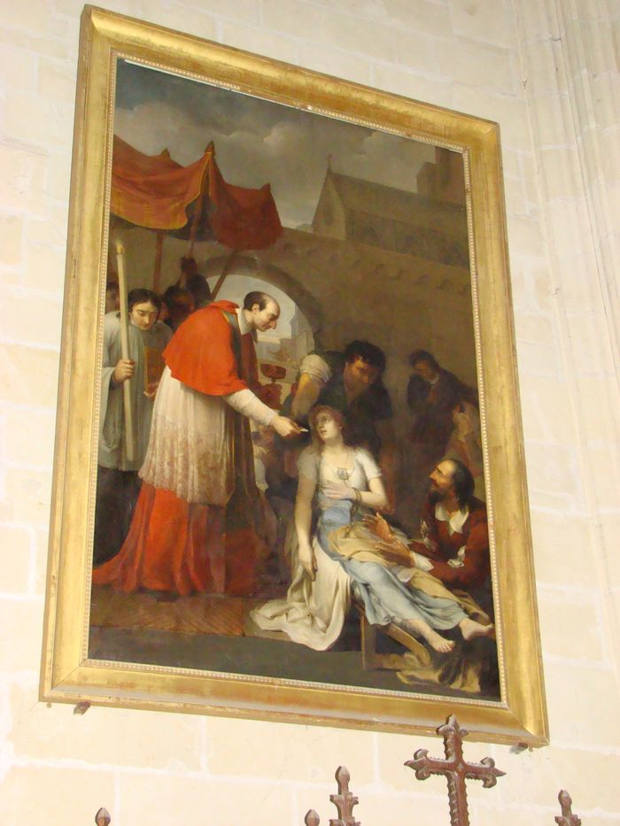 tableau : saint Charles Borromée ou La Vierge à l'Enfant apparaissant à saint Charles Borromée