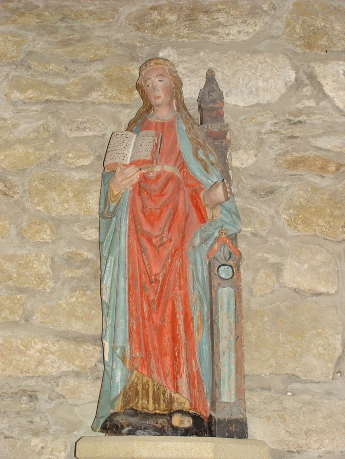 2 statues : Vierge à l'Enfant (La), sainte Barbe