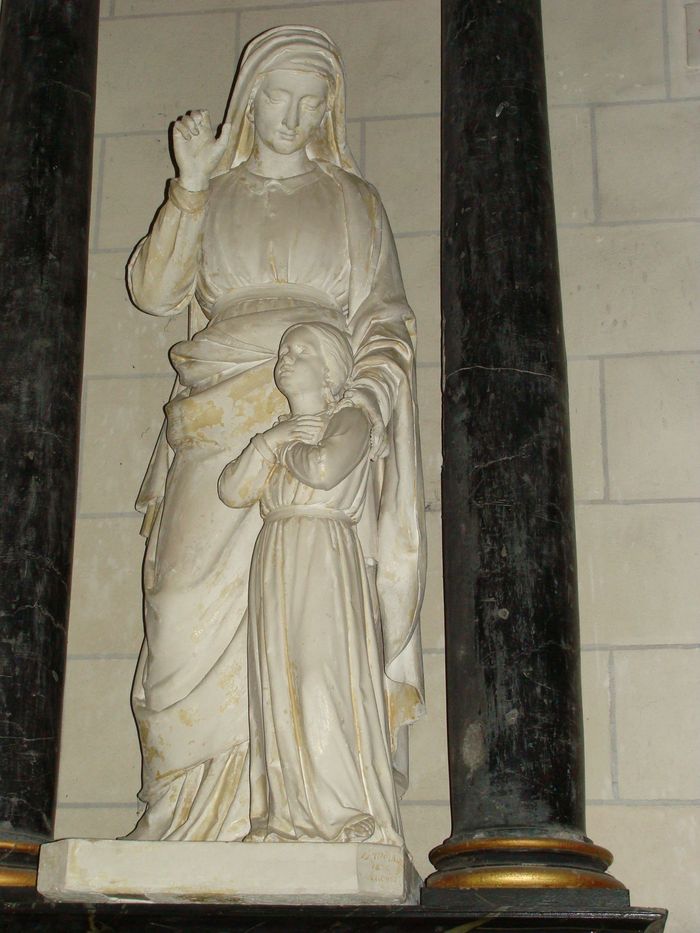groupe sculpté : Education de la Vierge