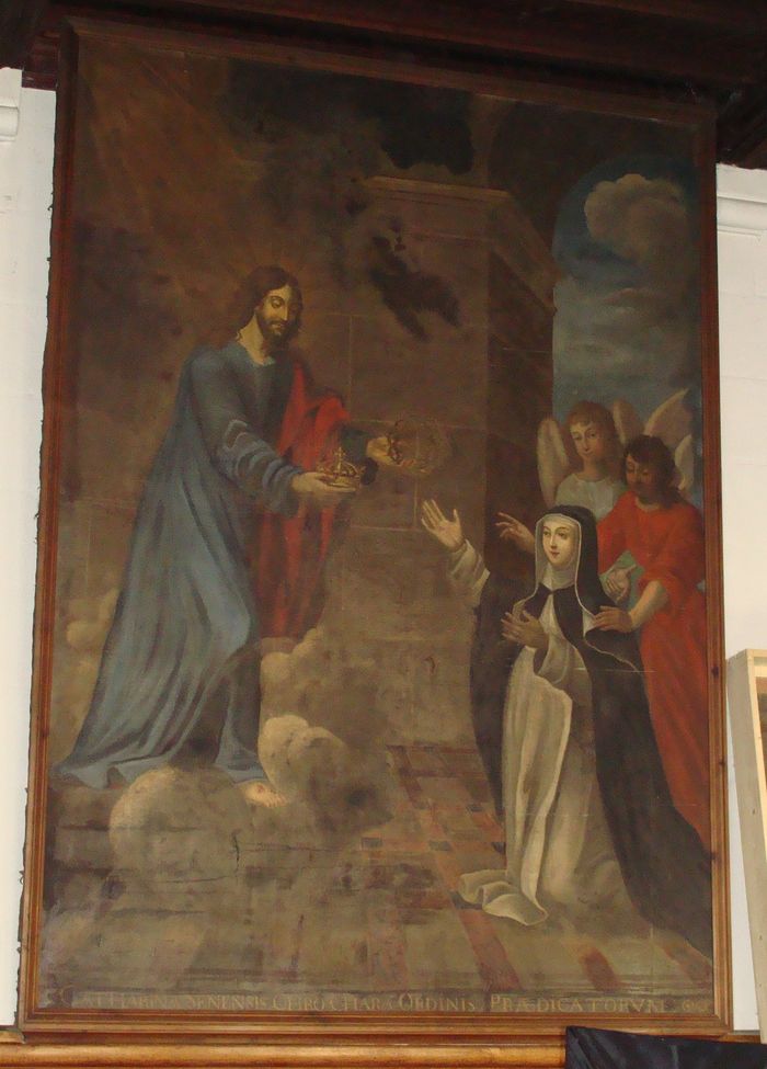 tableau : Apparition de la Vierge à saint Catherine de Sienne - © Ministère de la Culture (France), Conservation des antiquités et objets d'art de Loire-Atlantique, tous droits réservés