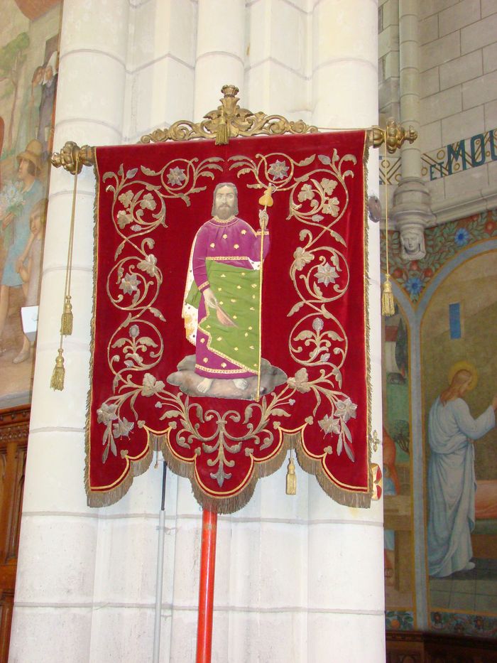 bannière de procession de saint Jacques et de la Vierge