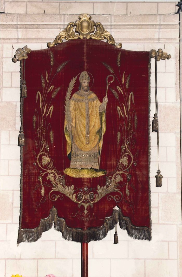 bannière de procession de saint Lambert et de la Vierge