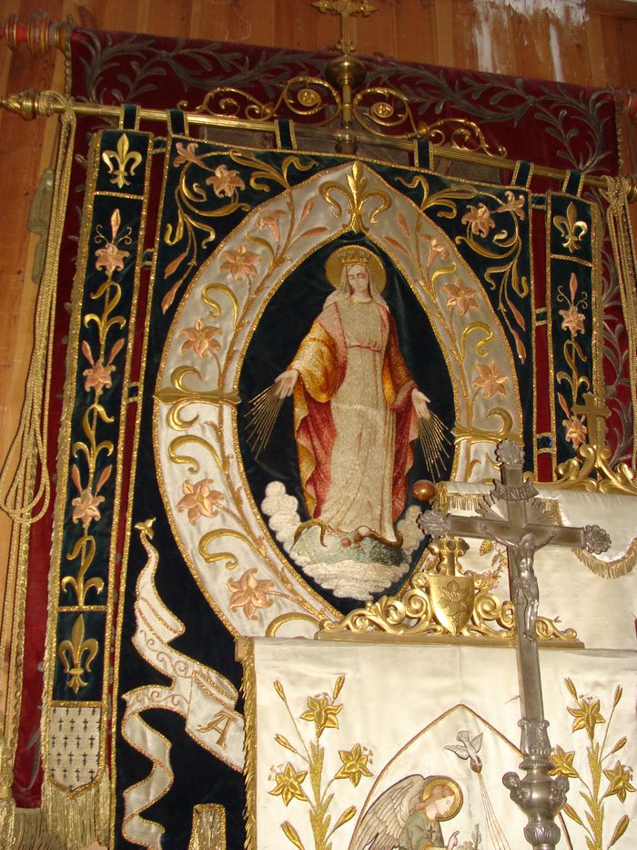bannière de procession du Sacré-Coeur et de la Vierge - © Ministère de la Culture (France), Conservation des antiquités et objets d'art de Loire-Atlantique, tous droits réservés