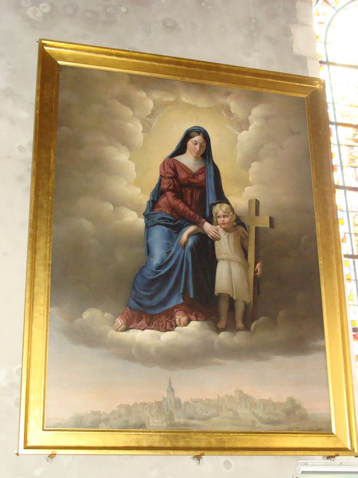 tableau et son cadre : La Vierge protectrice - © Ministère de la Culture (France), Conservation des antiquités et objets d'art de Loire-Atlantique, tous droits réservés