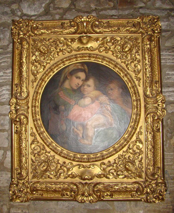 tableau et son cadre : Vierge à l'Enfant dite Vierge à la chaise