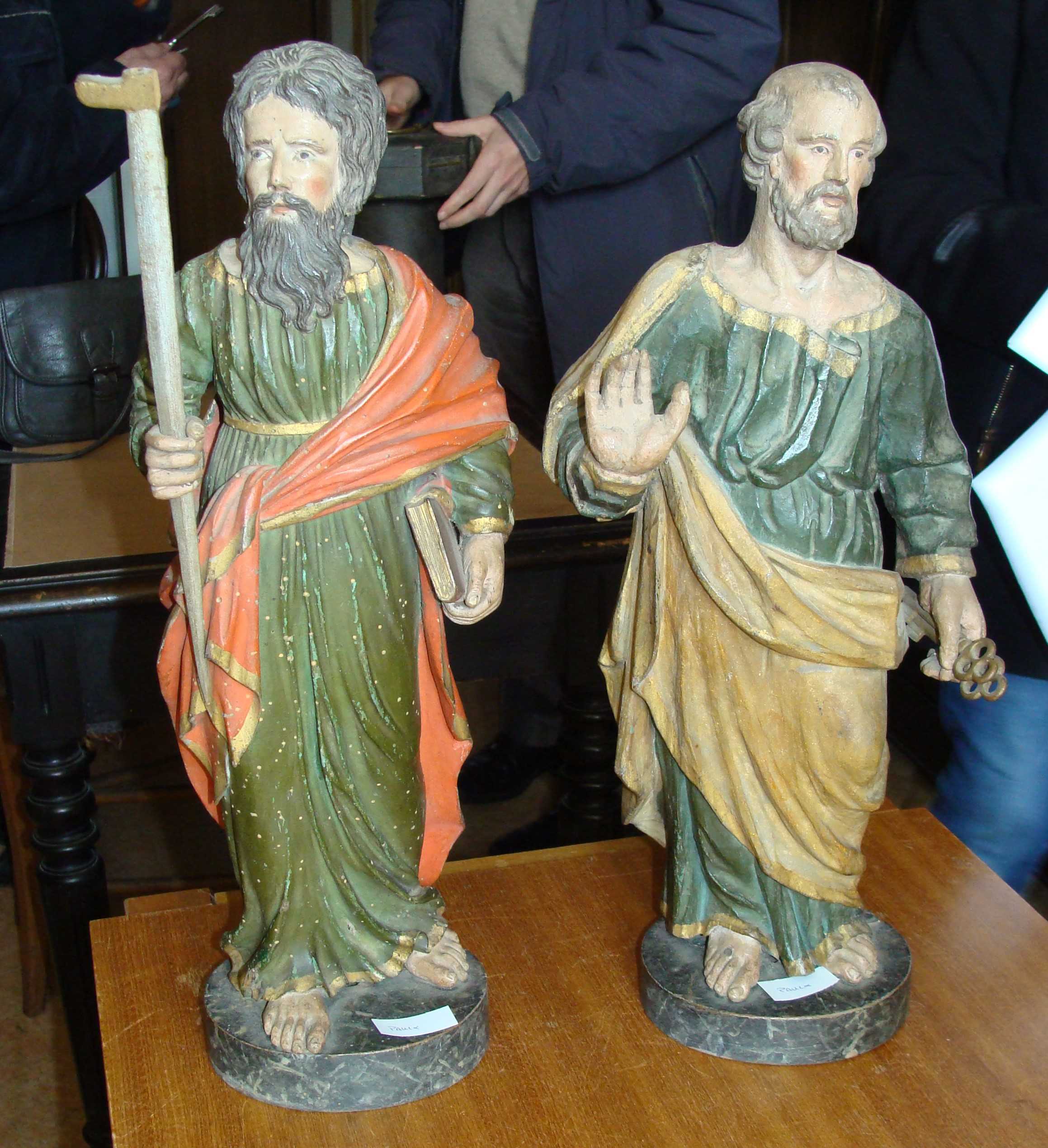 2 statuettes : Saint Pierre, Saint Paul - © Ministère de la Culture (France), Conservation des antiquités et objets d'art de Loire-Atlantique, tous droits réservés