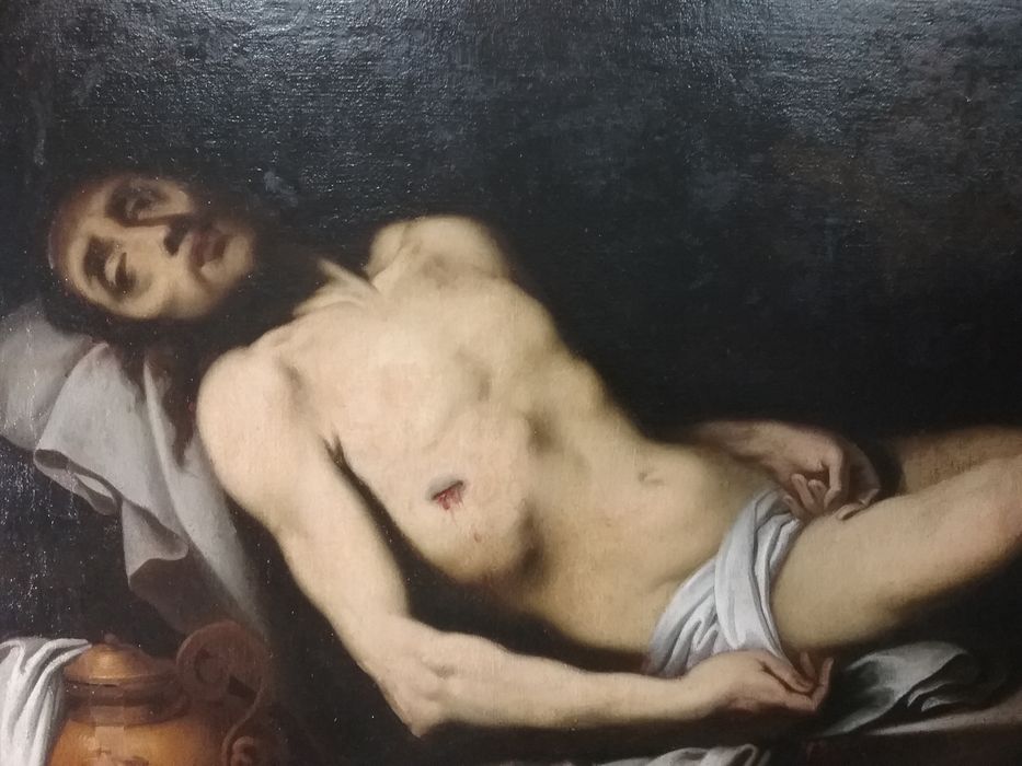 tableau : Christ mort, vue partielle