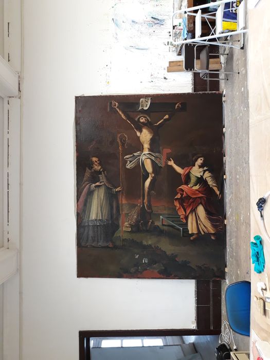 tableau du maître-autel : Crucifixion (la) - © Ministère de la Culture (France), Conservation des antiquités et des objets d’art du Lot-et-Garonne – Tous droits réservés 