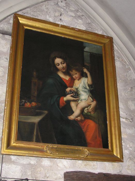 tableau : Vierge au raisin - © Ministère de la Culture (France), Conservation des antiquités et des objets d’art du Lot-et-Garonne – Tous droits réservés