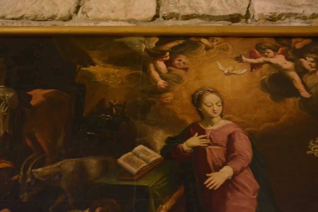 tableau : Annonciation et Nativité, vue partielle