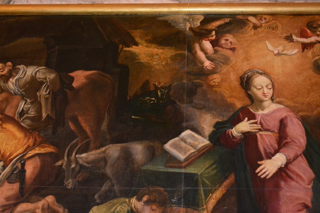 tableau : Annonciation et Nativité, vue partielle