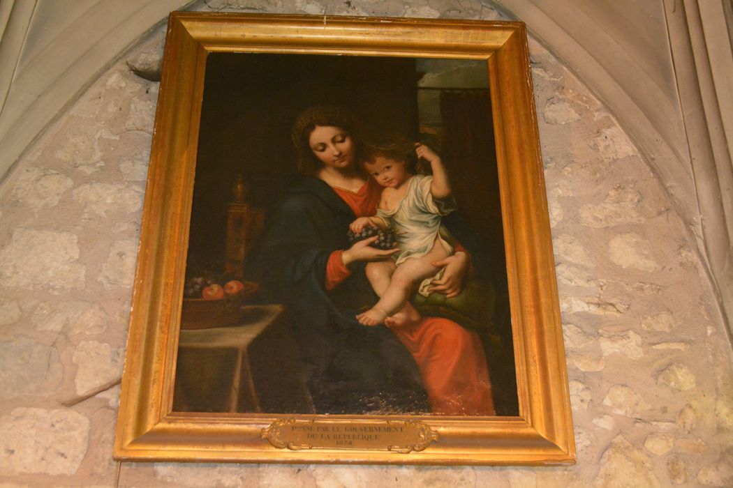 tableau : Vierge au raisin - © Ministère de la Culture (France), Conservation des antiquités et des objets d’art du Lot-et-Garonne – Tous droits réservés 