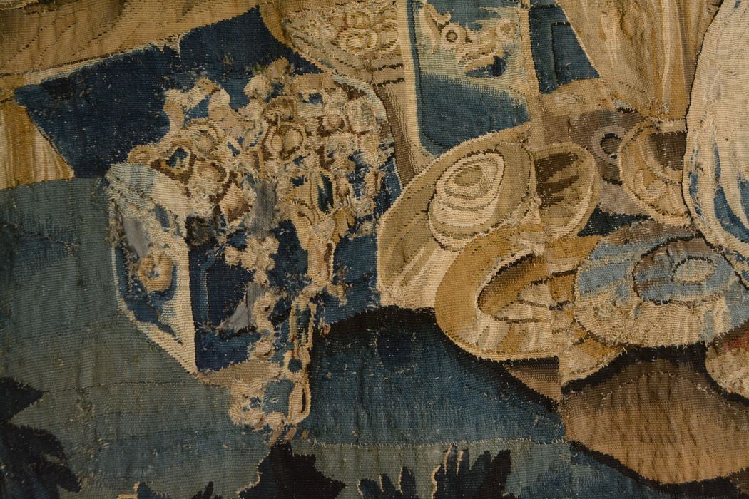 tenture d’Aubusson Scènes de l’histoire d’Achille : Briseis rendu à Achille par Agamemnon, détail