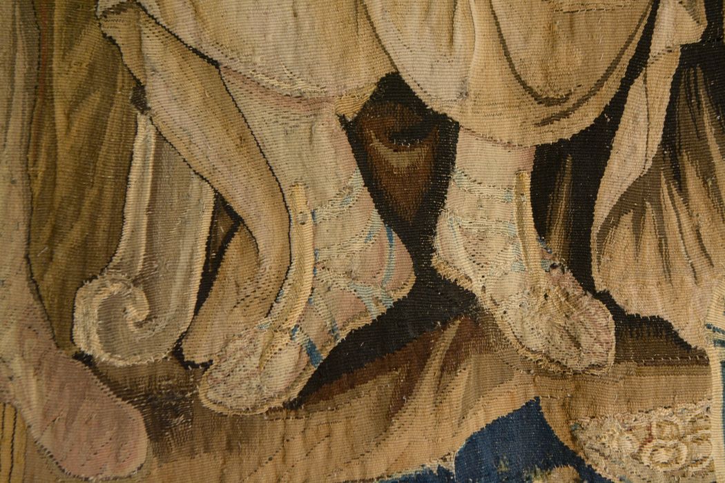 tenture d’Aubusson Scènes de l’histoire d’Achille : Briseis rendu à Achille par Agamemnon, détail