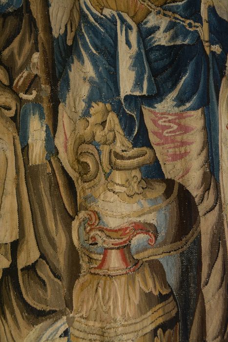 tenture d’Aubusson Scènes de l’histoire d’Achille : Briseis rendu à Achille par Agamemnon, détail