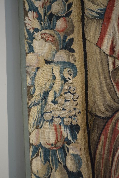 tenture d’Aubusson Scènes de l’histoire d’Achille : Briseis rendu à Achille par Agamemnon, détail
