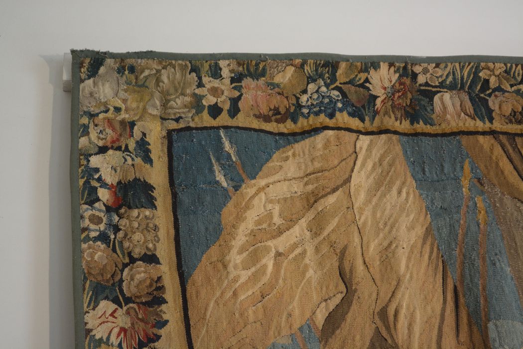 tenture d’Aubusson Scènes de l’histoire d’Achille : Briseis rendu à Achille par Agamemnon, détail
