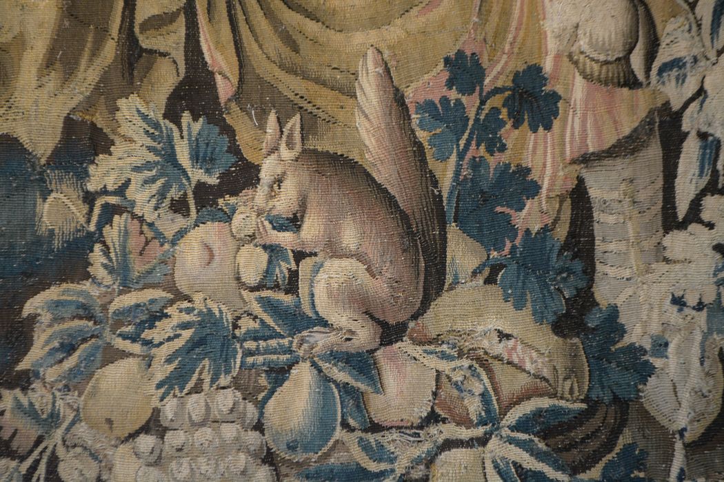 tenture d’Aubusson Scènes de l’histoire d’Achille : Achille reconnu par Ulysse chez le roi Lycomède, détail