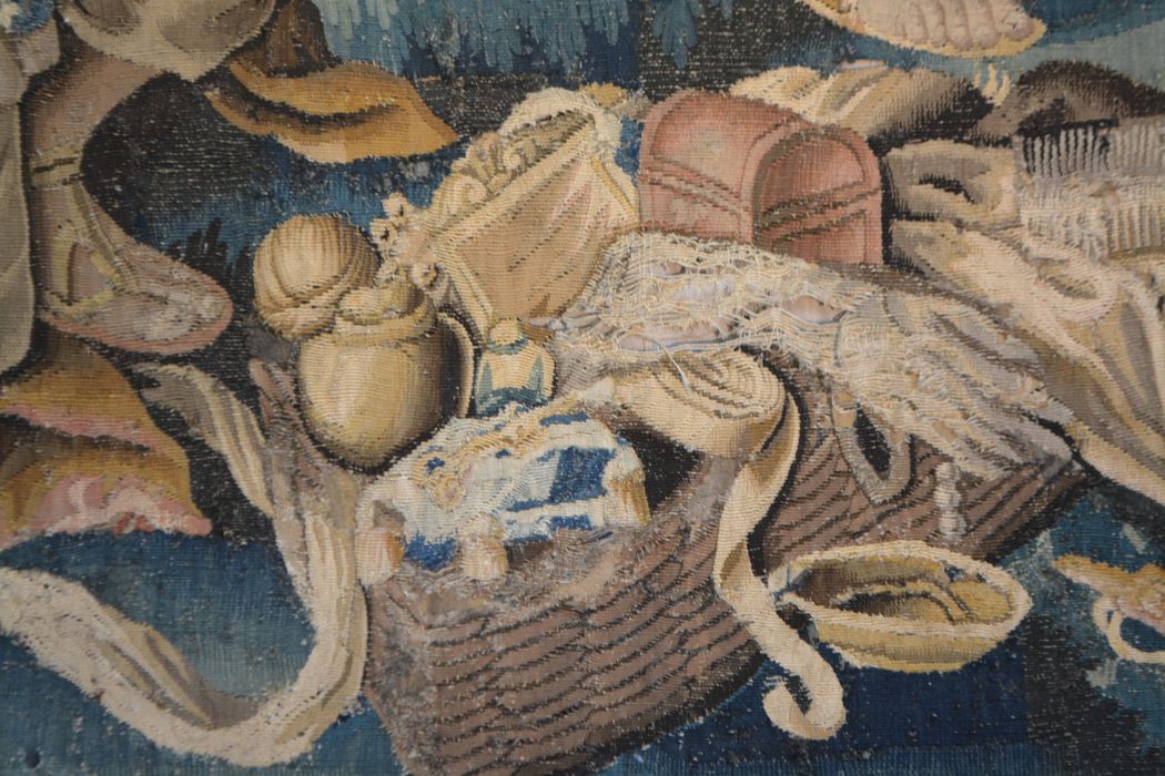 tenture d’Aubusson Scènes de l’histoire d’Achille : Achille reconnu par Ulysse chez le roi Lycomède, détail