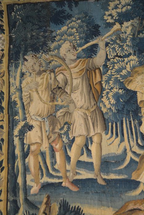 tenture d’Aubusson Scènes de l’histoire d’Achille : Achille reconnu par Ulysse chez le roi Lycomède, détail