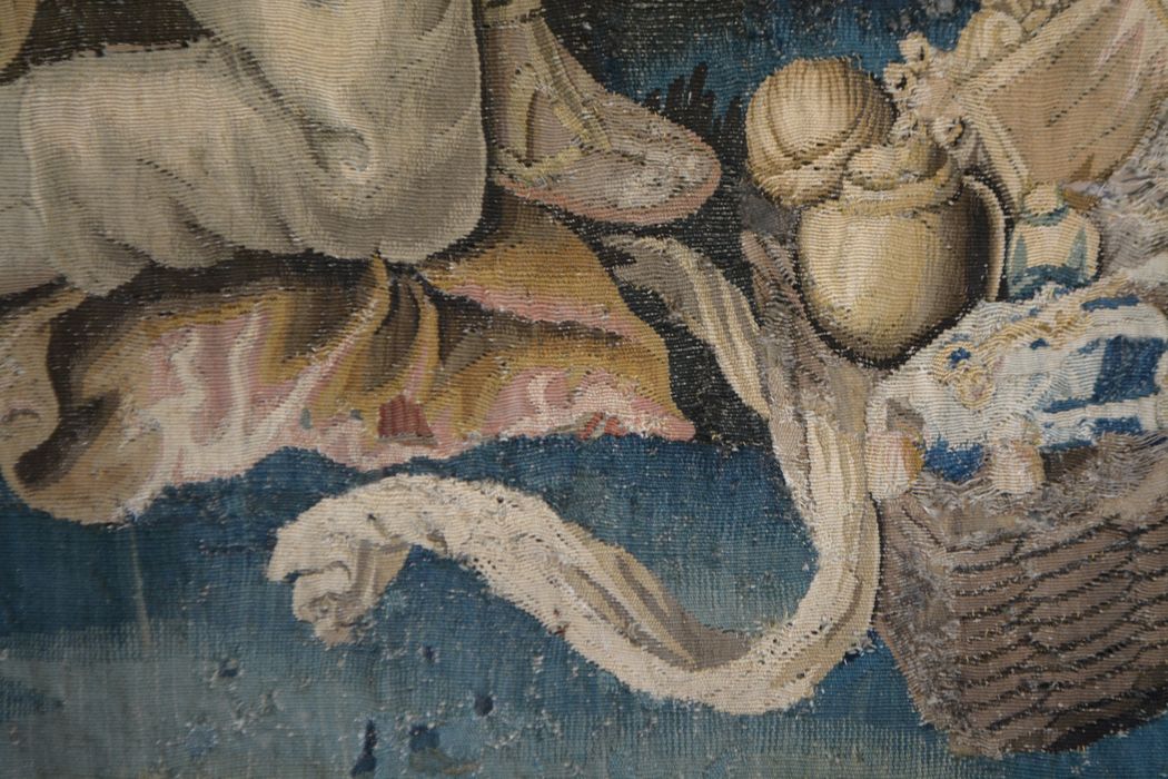 tenture d’Aubusson Scènes de l’histoire d’Achille : Achille reconnu par Ulysse chez le roi Lycomède, détail