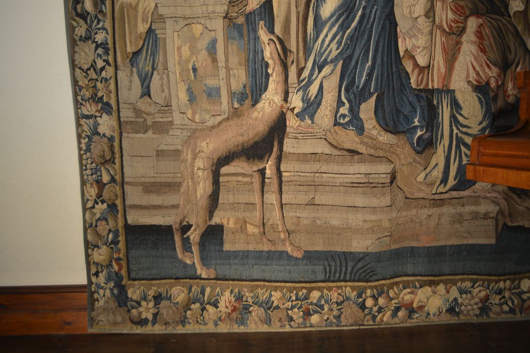 tenture d’Aubusson Scènes de l’histoire d’Achille : Éducation d'Achille (l’), détail