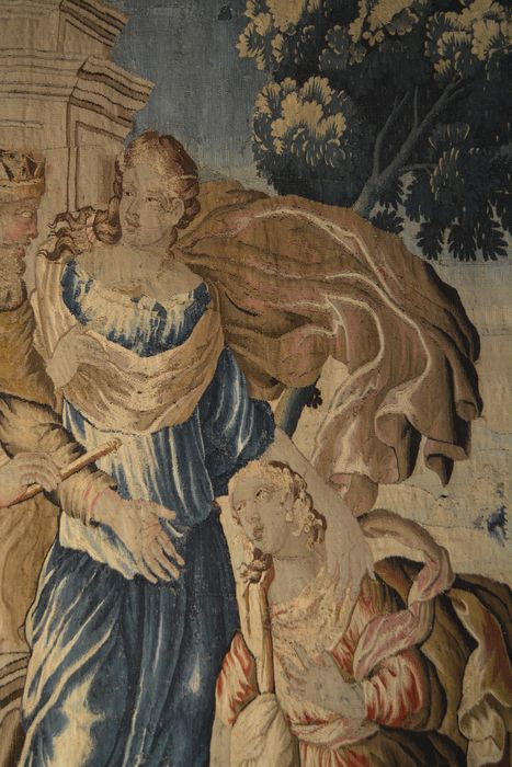 tenture d’Aubusson Scènes de l’histoire d’Achille : Éducation d'Achille (l’), détail