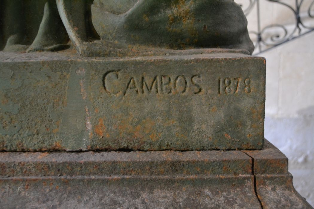 sculpture : statue allégorique de la Paix, détail de l’inscription