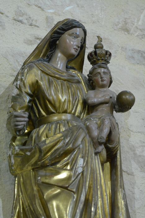 statue : Vierge à l'Enfant, vue partielle